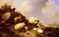 Wach Die Herd die Küste Eugene Verboeckhoven Tier Schaf